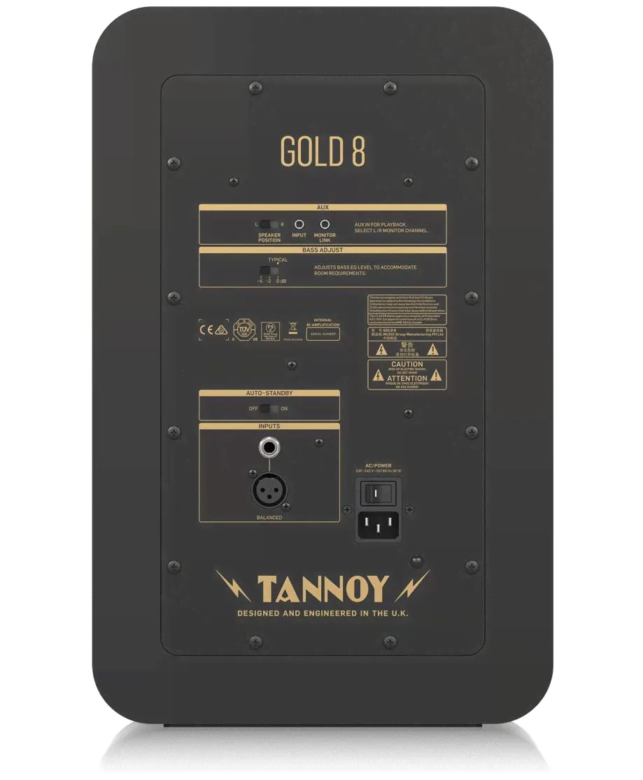 Tannoy GOLD 8 активный монитор ближнего поля, косксиальный 8 1 Dual Concentric, 300Вт АВ, SPL110дБ (макс.) 40Гц-20кГц, XLR, TRS, mini-Jack